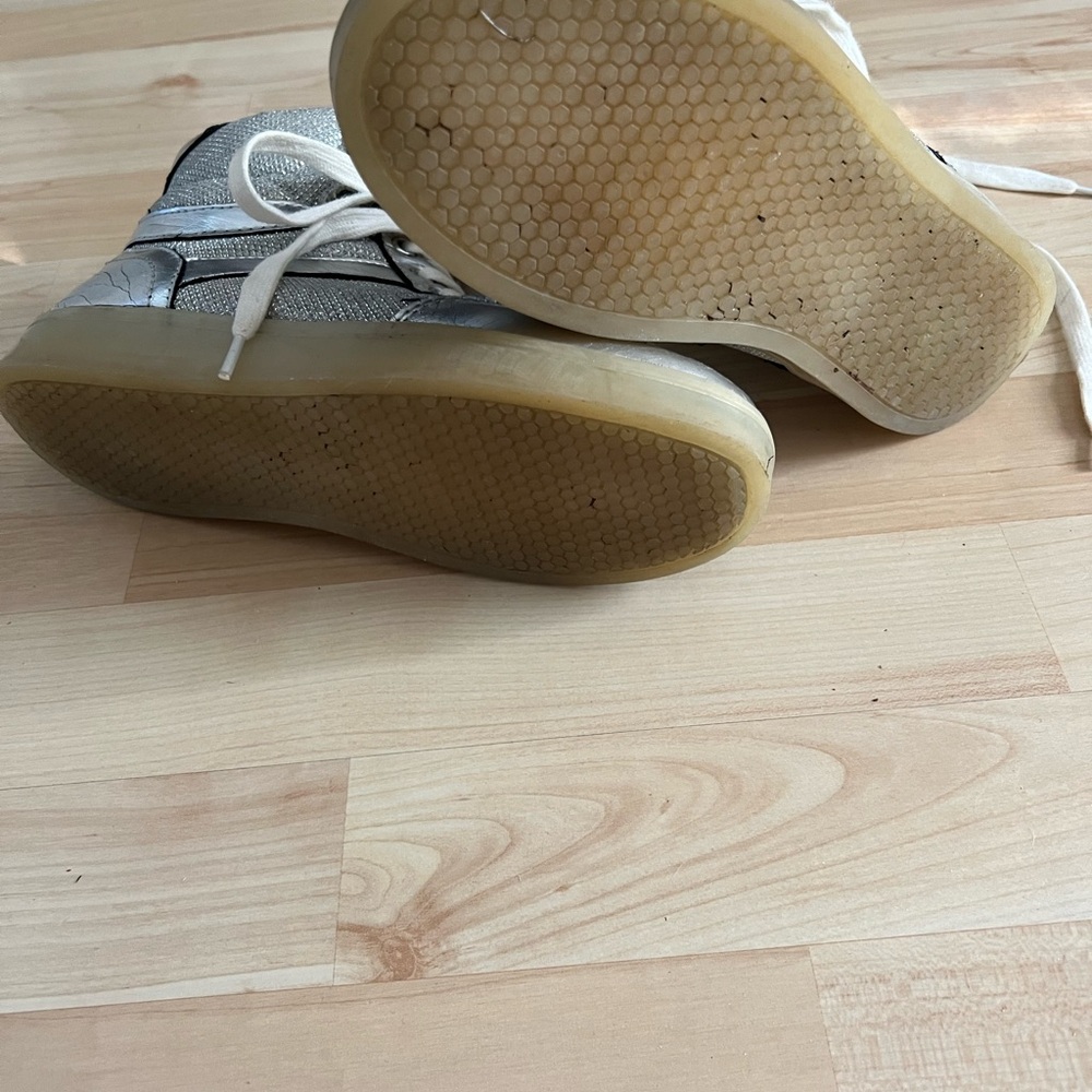Bebe Metallic Silver High-Top Sneakers - Picture 5 of 10